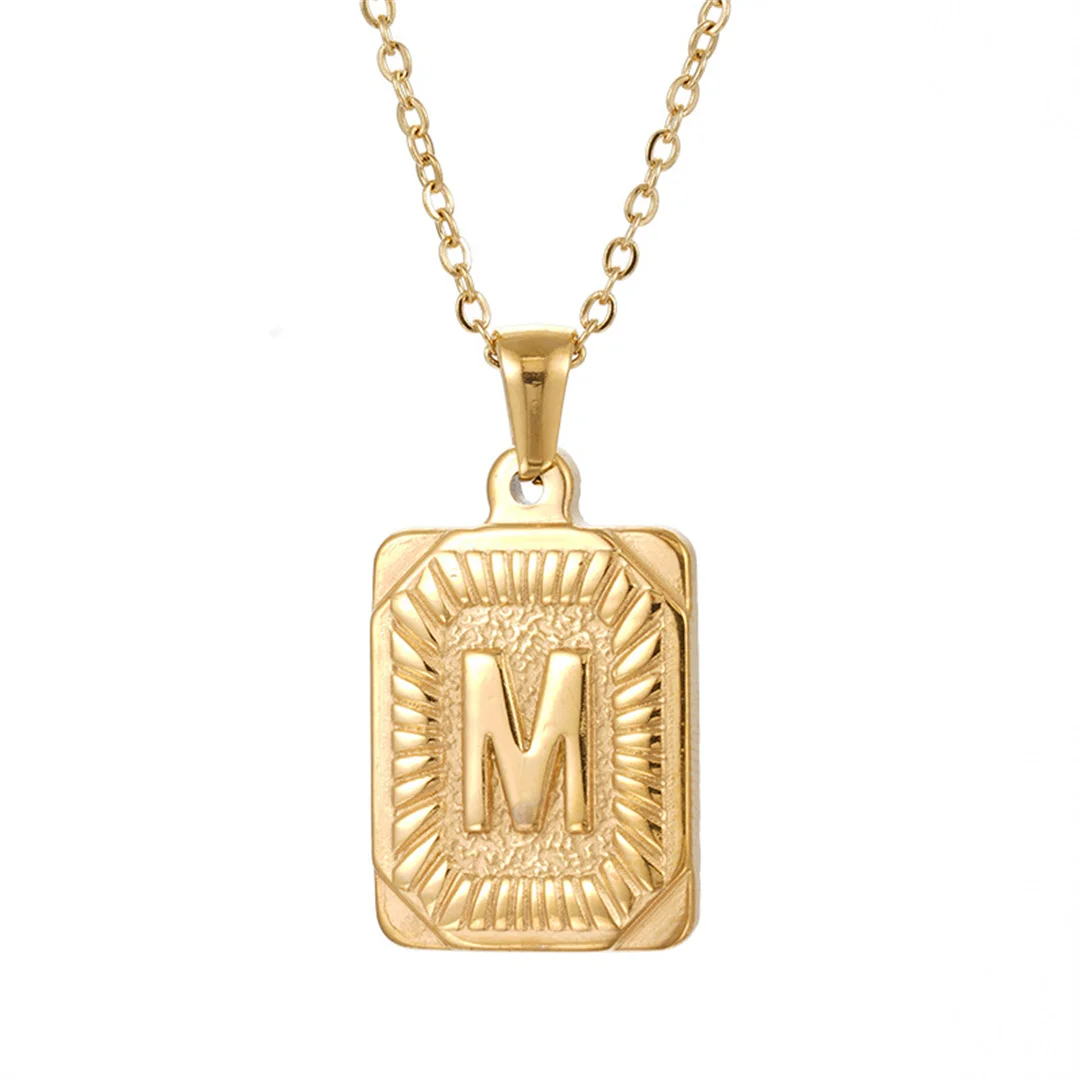 Classic Fashion 26 A-Z Initial Letter Name Pendant Female Gold Color Stainless Steel Alphabet Square Necklace for Women Jewelry
Classic Fashion 26 A-Z Initial Letter Name Pendant Female Gold Color Stainless Steel Alphabet Square Necklace for Women Jewelry