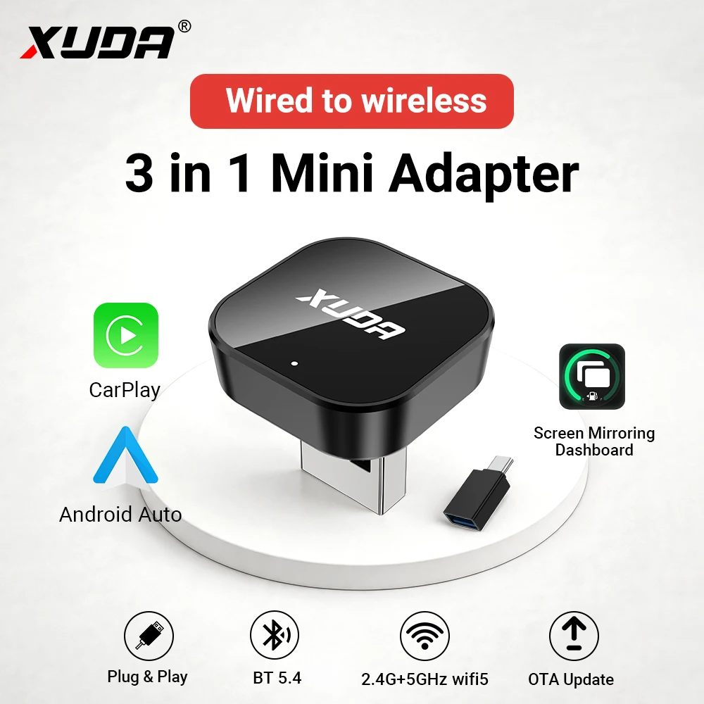 Premium 3in1 CarPlay Adapter Wireless Adapter for Original Car System Support Android Auto and Dashboard Projection Plug&Play De
Premium 3in1 CarPlay Adapter Wireless Adapter for Original Car System Support Android Auto and Dashboard Projection Plug&Play De