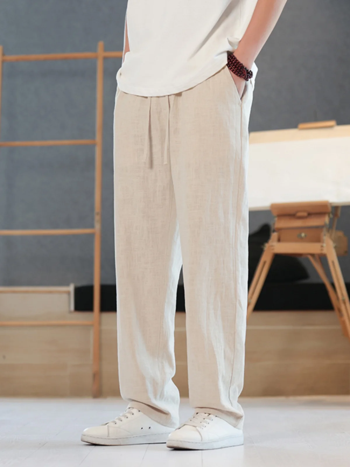 Men's Summer Thin Loose Linen Pants Floor-Length Straight Leg Casual Trousers Breathable Lightweight Cotton-Linen Trousers
Men's Summer Thin Loose Linen Pants Floor-Length Straight Leg Casual Trousers Breathable Lightweight Cotton-Linen Trousers