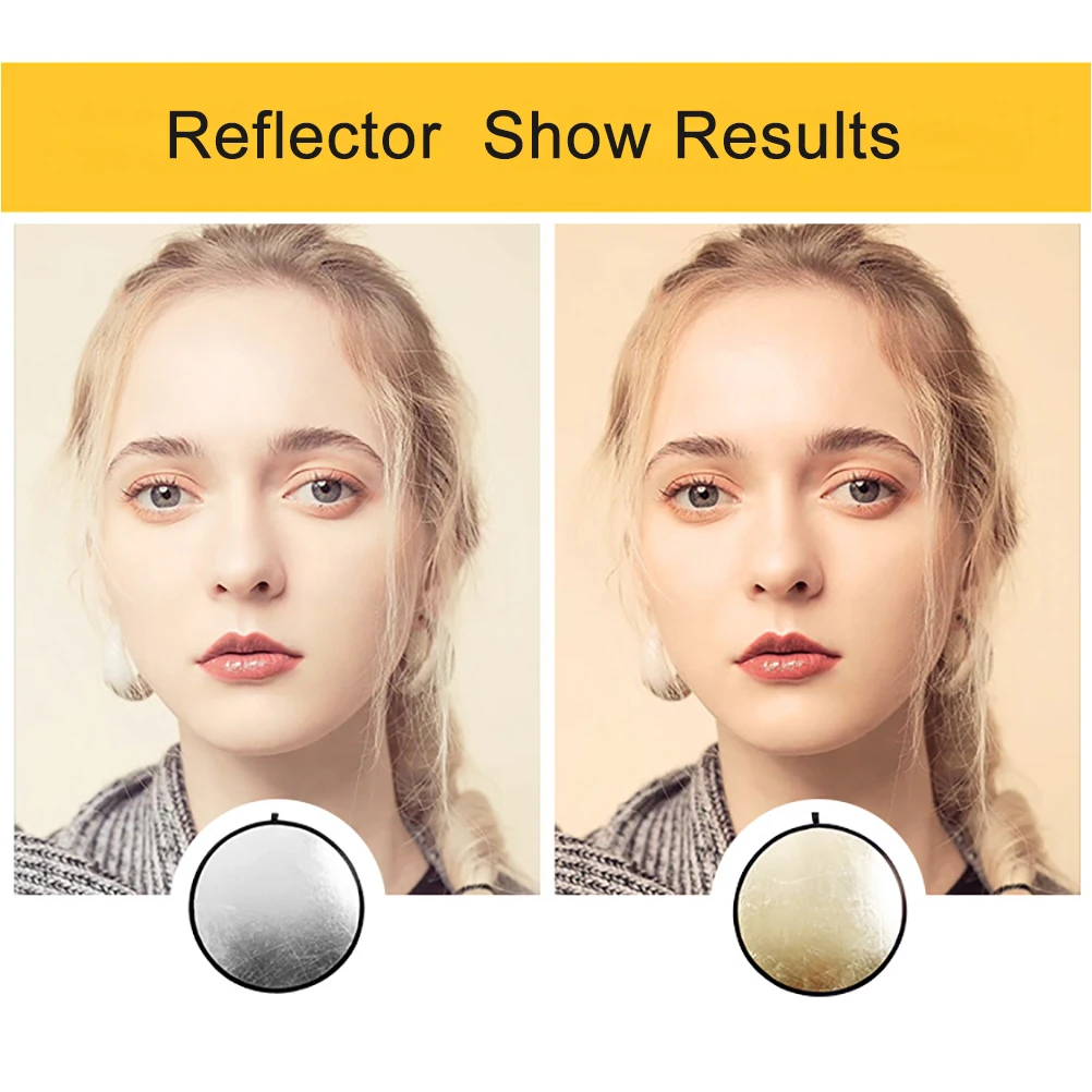 2pcs Round Folding Reflector Photography Light Portable Gold Silver 2-In-1 Reflective Fill Light Board Durable Nylon Coated
2pcs Round Folding Reflector Photography Light Portable Gold Silver 2-In-1 Reflective Fill Light Board Durable Nylon Coated