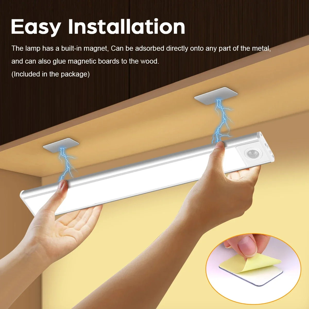 Large Capacity LED Bar Light Tube USB Rechargeable Aluminum Body With Sensitive PIR Motion Sensor For Cabinet Kitchen Bedroom
Large Capacity LED Bar Light Tube USB Rechargeable Aluminum Body With Sensitive PIR Motion Sensor For Cabinet Kitchen Bedroom