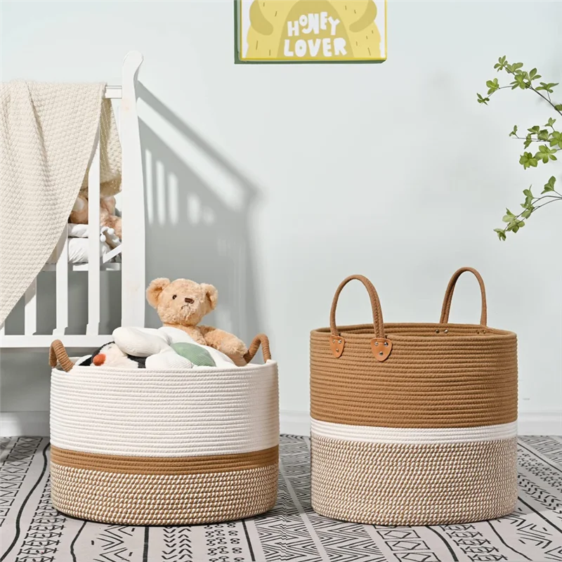 A29M-Large Cotton Rope Blanket Basket For Storage, Laundry, Nursery Foldable Storage Basket Dirty Clothes Basket
A29M-Large Cotton Rope Blanket Basket For Storage, Laundry, Nursery Foldable Storage Basket Dirty Clothes Basket