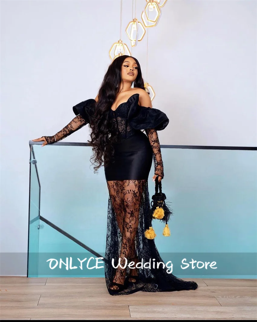 Luxury Black Evening Dresses Lace Long Prom Gowns Long Sleeves Sweetheart Elegant Dresses For Special Occasions Customized
Luxury Black Evening Dresses Lace Long Prom Gowns Long Sleeves Sweetheart Elegant Dresses For Special Occasions Customized
