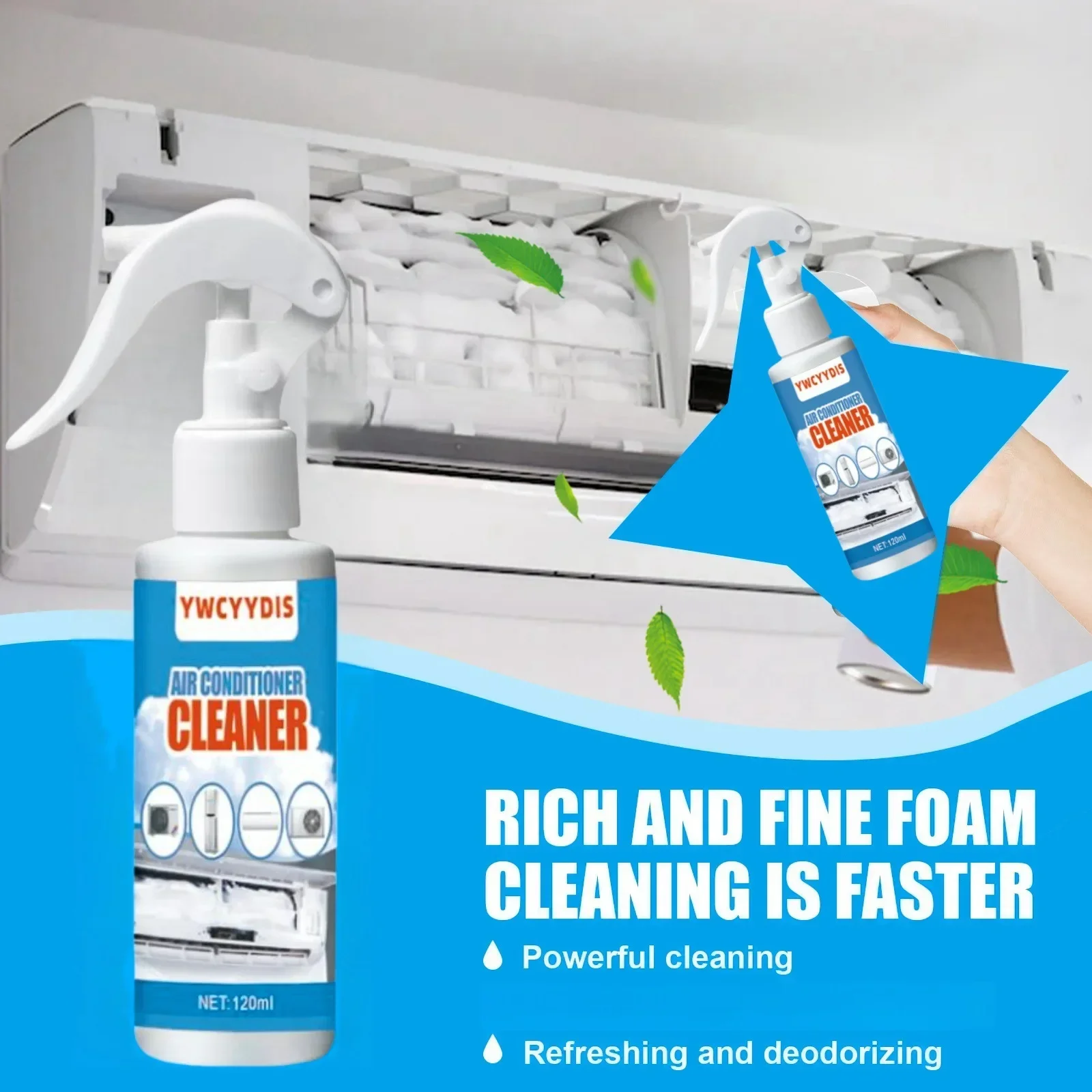 YWCYYDIS 120ml Air Conditioner Cleaner Multipurpose No Washing Foaming Cleaning Agent Powerful Cleaning for Car Fan Blades 
YWCYYDIS 120ml Air Conditioner Cleaner Multipurpose No Washing Foaming Cleaning Agent Powerful Cleaning for Car Fan Blades