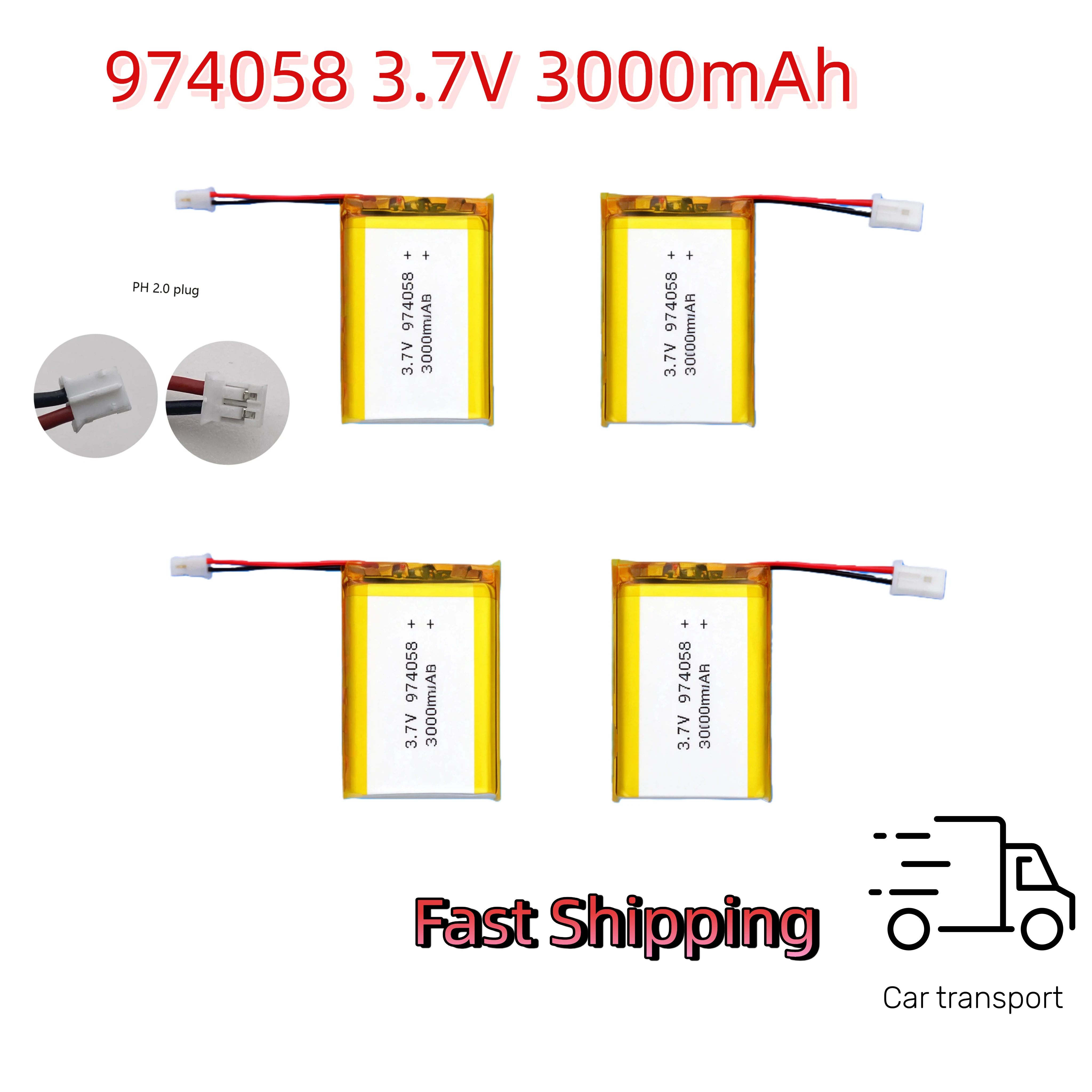 974058 3.7V 3000mAh High-Capacity Lithium Polymer Battery Bulk Pack 4-in-1 Safety Protection Universal Fit
974058 3.7V 3000mAh High-Capacity Lithium Polymer Battery Bulk Pack 4-in-1 Safety Protection Universal Fit