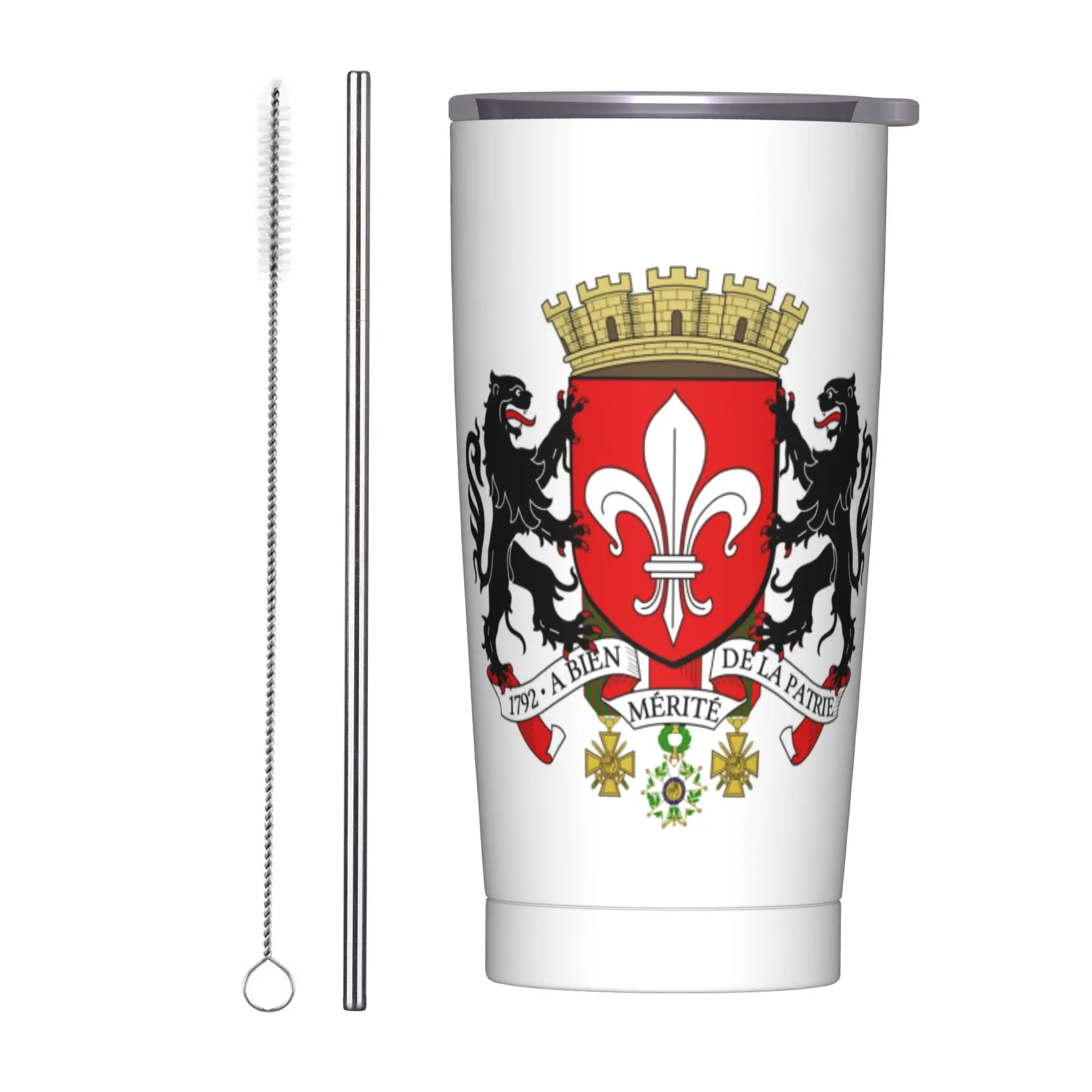 Lille Coat of Arms Insulated Tumbler with Lid France Stainless Steel Coffee Mugs Office Home Car Bottle Cups, 20oz
Lille Coat of Arms Insulated Tumbler with Lid France Stainless Steel Coffee Mugs Office Home Car Bottle Cups, 20oz