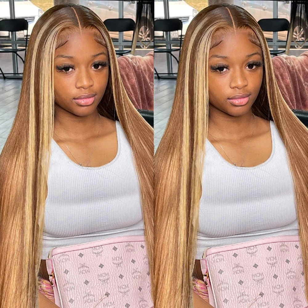 Glueless Bone Straight Wig Highlight 13x4 7x5 Lace Frontal Wigs Natural Hairline 4/27 Ombre Brown Blonde Pre Cut Human Hair Wigs
Glueless Bone Straight Wig Highlight 13x4 7x5 Lace Frontal Wigs Natural Hairline 4/27 Ombre Brown Blonde Pre Cut Human Hair Wigs