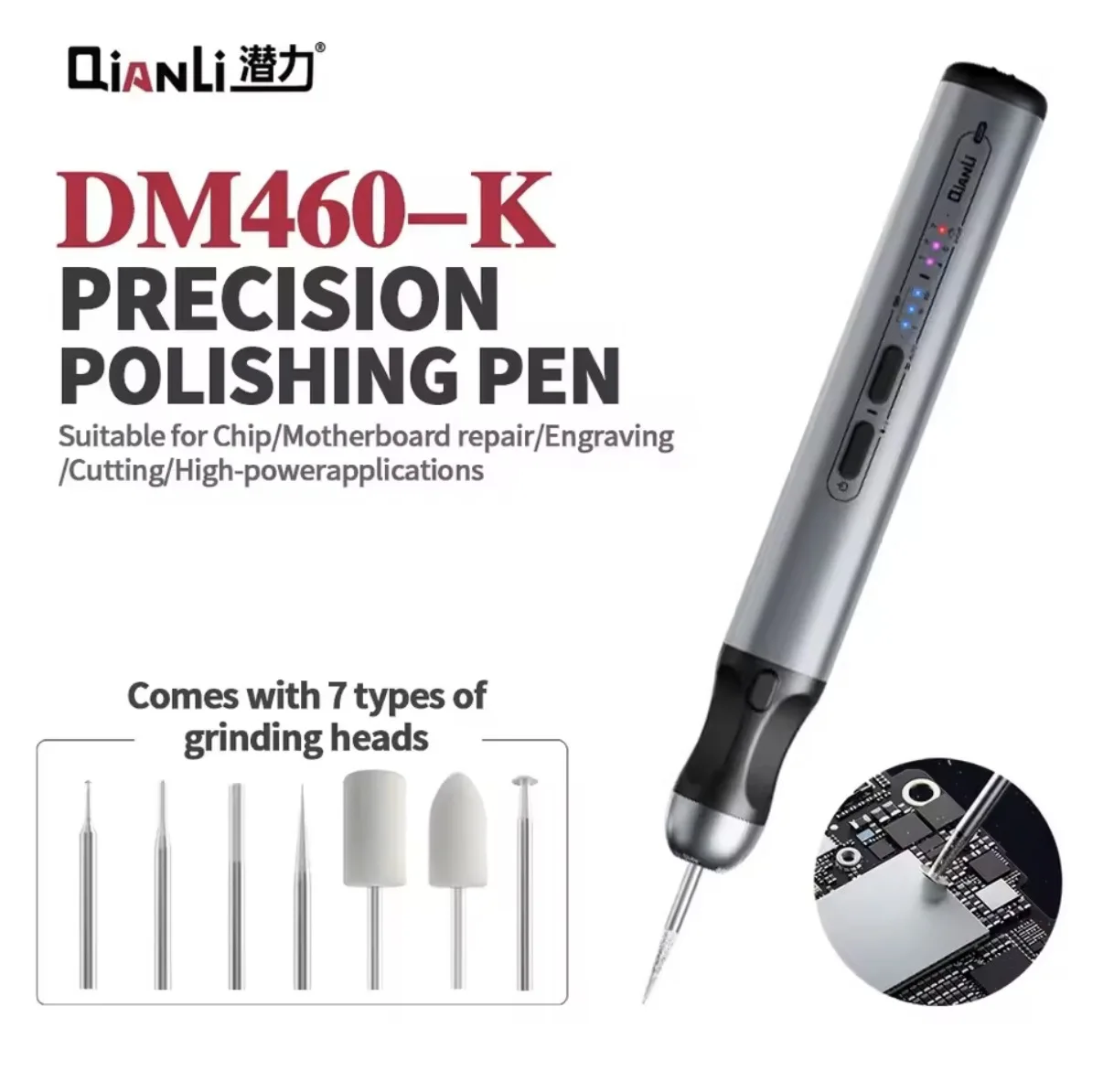 QIANLI iHandy NEW DM460-K Intelligent Charging Polishing Pen Wireless Face Dot Matrix Chip Grinding Drilling Disassembly Tools
QIANLI iHandy NEW DM460-K Intelligent Charging Polishing Pen Wireless Face Dot Matrix Chip Grinding Drilling Disassembly Tools