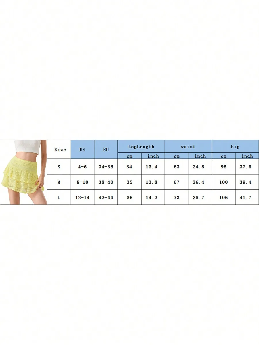 Womens Lace Floral Mini Skirt Low Waist A-Line Ruffled Layered Skirt For Daily Party Club
Womens Lace Floral Mini Skirt Low Waist A-Line Ruffled Layered Skirt For Daily Party Club