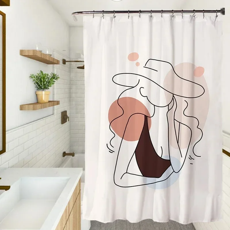 Abstract Line Art Woman Print Shower Curtain, Waterproof Polyester Bathroom Curtain with Hooks
Abstract Line Art Woman Print Shower Curtain, Waterproof Polyester Bathroom Curtain with Hooks