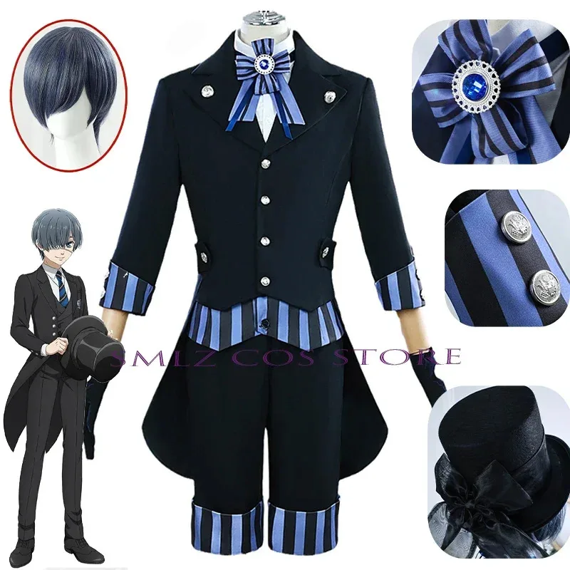 Liner Cruise Ciel Cosplay Anime Black Butler Costume Black Uniform Suit Hat Wig Set Halloween Party Role Play Outfit for Man
Liner Cruise Ciel Cosplay Anime Black Butler Costume Black Uniform Suit Hat Wig Set Halloween Party Role Play Outfit for Man