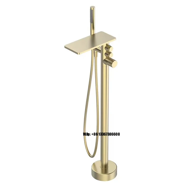 Brass Freestanding Bathtub Faucet Waterfall Floor Mount Single Handle Brushed Gold Bathroom Tub Faucets
Brass Freestanding Bathtub Faucet Waterfall Floor Mount Single Handle Brushed Gold Bathroom Tub Faucets