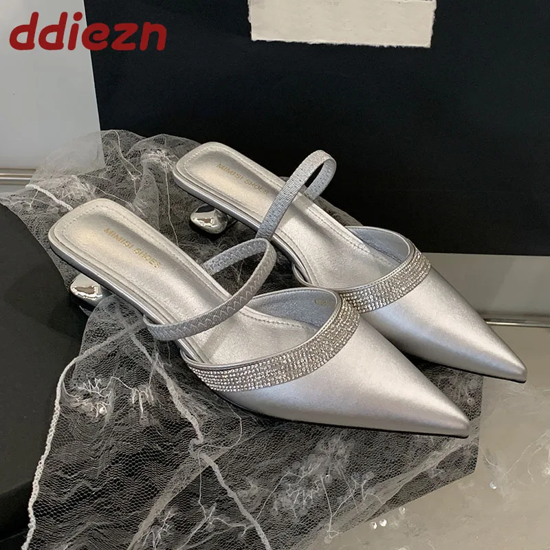Fashion Pointed Toe Ladies Strange Heel Pumps Shoes Female Slip On Footwear Luxury Rhinestones Women Heeled Shoes Slides
Fashion Pointed Toe Ladies Strange Heel Pumps Shoes Female Slip On Footwear Luxury Rhinestones Women Heeled Shoes Slides