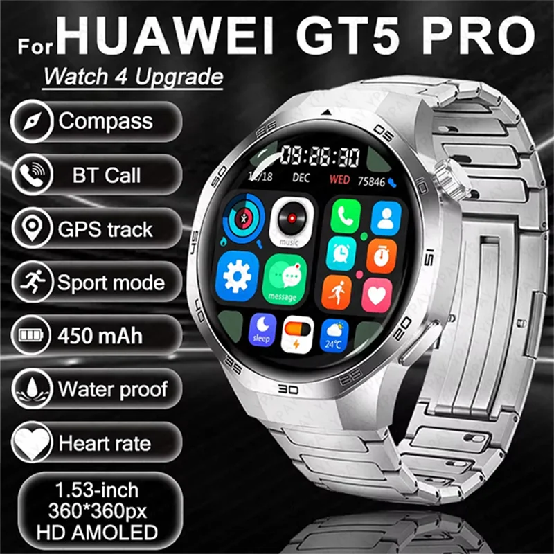 For HUAWEI Watch GT5 Pro Sports Smart Watch Men's GPS Track Compass Altimeter Waterproof HD Bluetooth Call NFC Smartwatch New
For HUAWEI Watch GT5 Pro Sports Smart Watch Men's GPS Track Compass Altimeter Waterproof HD Bluetooth Call NFC Smartwatch New