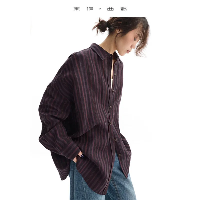 100% Linen~Vertical Striped Long-Sleeved Shirt, Women's Cardigan Loose Shirt, 2026 Spring and Summer Artistic Casual Sun Protection Shirt
100% Linen~Vertical Striped Long-Sleeved Shirt, Women's Cardigan Loose Shirt, 2026 Spring and Summer Artistic Casual Sun Protection Shirt