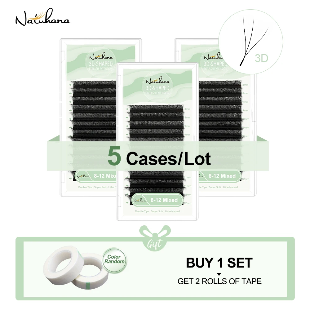 NATUHANA W Shape Premade Lash Fans 3D 4D 5D 6D C/D Curl 8-14mm Mixed 5 Trays/Lot Soft PBT Volume Cluster Extensions
NATUHANA W Shape Premade Lash Fans 3D 4D 5D 6D C/D Curl 8-14mm Mixed 5 Trays/Lot Soft PBT Volume Cluster Extensions