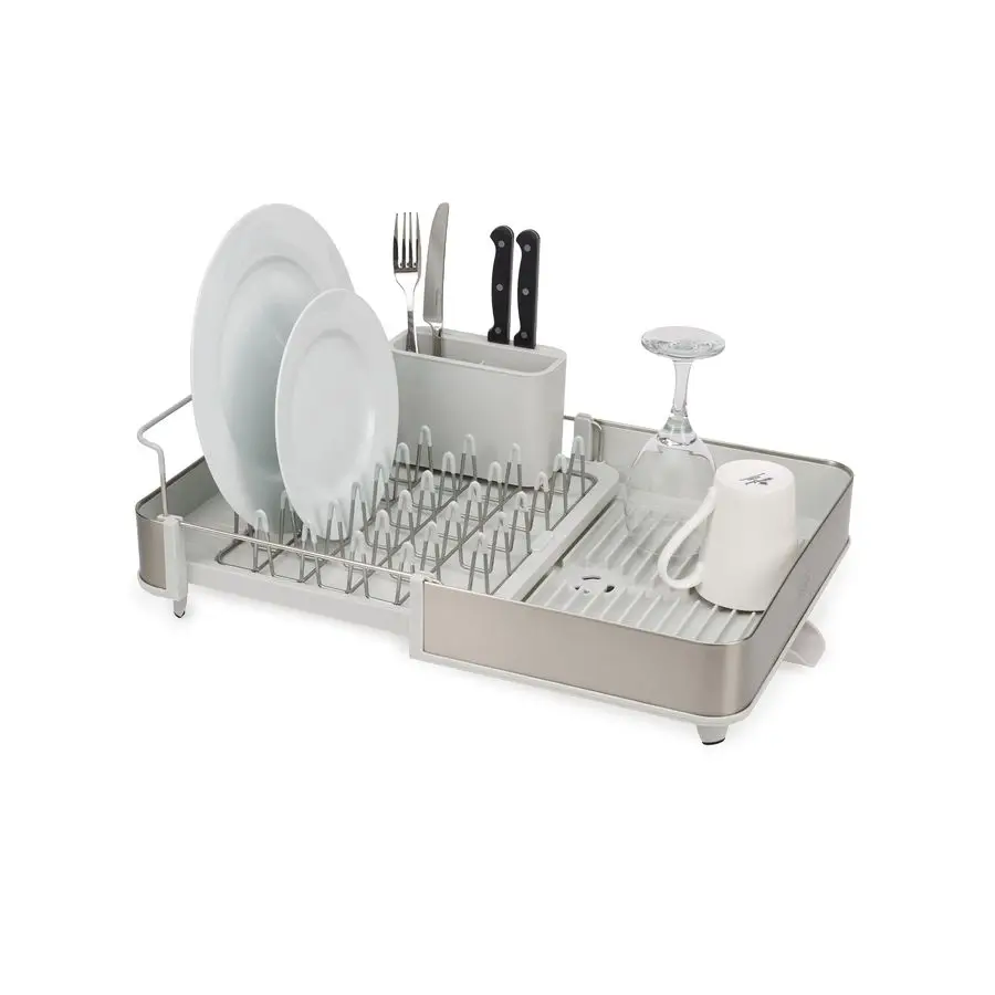 Extend Steel Expandable Dish Drying Rack with Removable Cutlery Holder Swivel Draining Spout, Stainless Steel
Extend Steel Expandable Dish Drying Rack with Removable Cutlery Holder Swivel Draining Spout, Stainless Steel