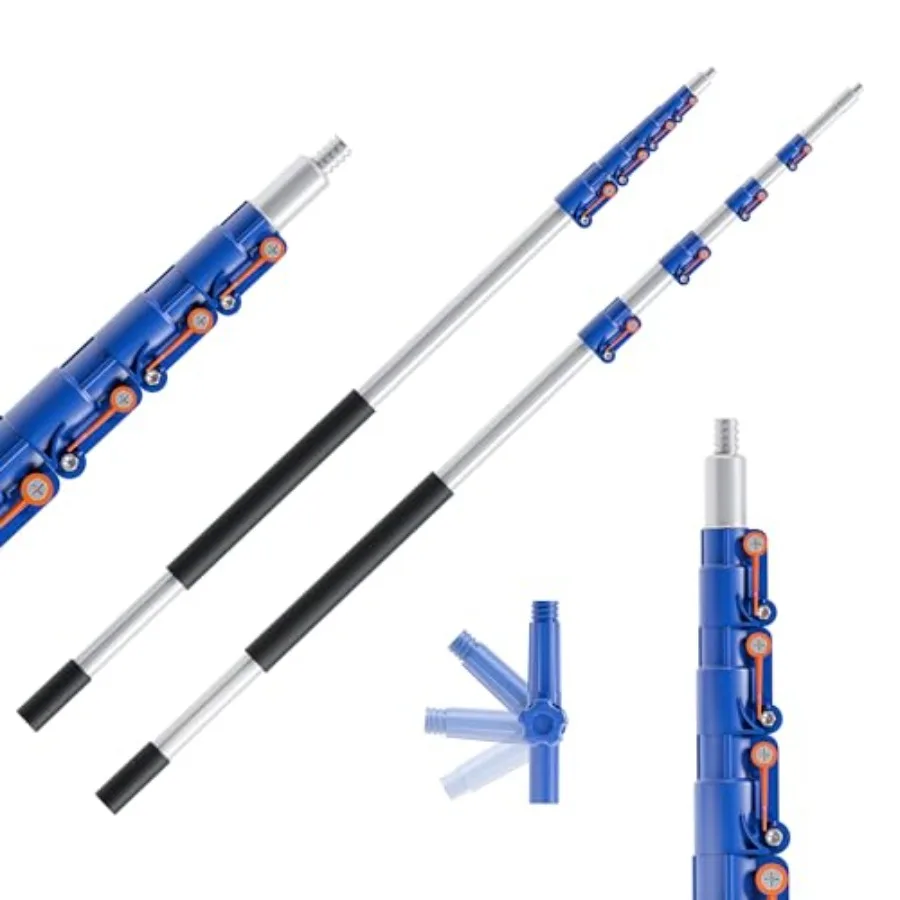 Telescoping Extension Pole 6-24FT Multi-Purpose Extendable Pole with Universal Twist-on Metal Tip Aluminum Telescopic for Paint
Telescoping Extension Pole 6-24FT Multi-Purpose Extendable Pole with Universal Twist-on Metal Tip Aluminum Telescopic for Paint