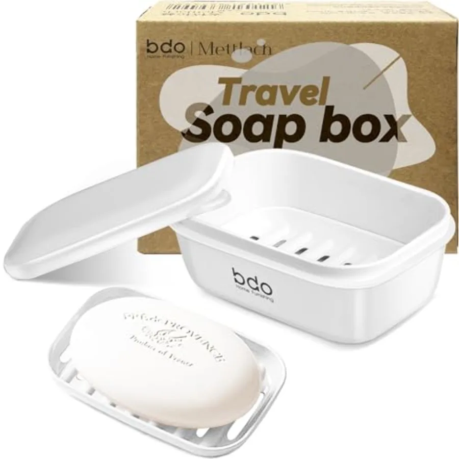 Travel Essentials Soap Holder with Lid, Leakproof Soap Dish with Drainage Layer, Portable Travel Soap Bar Case for Camping, Gym
Travel Essentials Soap Holder with Lid, Leakproof Soap Dish with Drainage Layer, Portable Travel Soap Bar Case for Camping, Gym