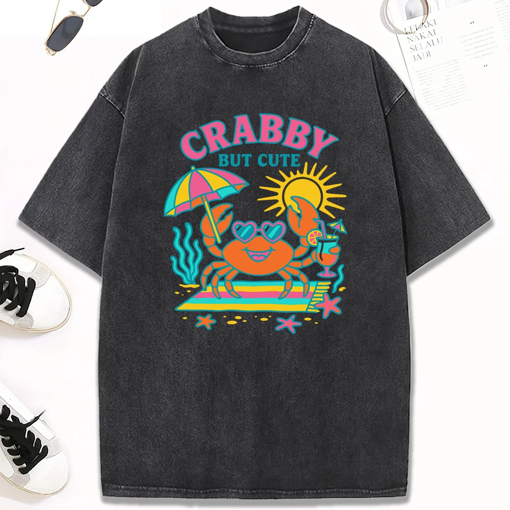 Crabby But Cute Vacation Crab Print Women Washed T Shirts All-Match Cotton T-Shirt Hip Hop Oversized Streetwear Soft Y2K Clothes
Crabby But Cute Vacation Crab Print Women Washed T Shirts All-Match Cotton T-Shirt Hip Hop Oversized Streetwear Soft Y2K Clothes