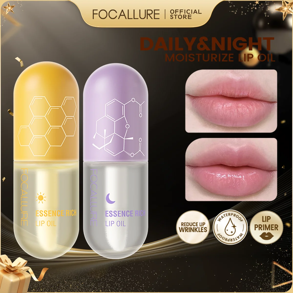 FOCALLURE Day Night Moisturizing Repairing Lips Oil Instant Volume Lip Plumpers Reduce Lip Fine Liner Lips Care Makeup Cosmetics
FOCALLURE Day Night Moisturizing Repairing Lips Oil Instant Volume Lip Plumpers Reduce Lip Fine Liner Lips Care Makeup Cosmetics