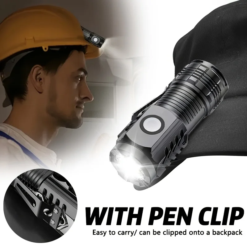 Mini 3LED Flashlight With Pen Clip,Night Walking, Portable Brightness,Rechargeable Waterproof Emergency Spotlight Outdoor Torch
Mini 3LED Flashlight With Pen Clip,Night Walking, Portable Brightness,Rechargeable Waterproof Emergency Spotlight Outdoor Torch
