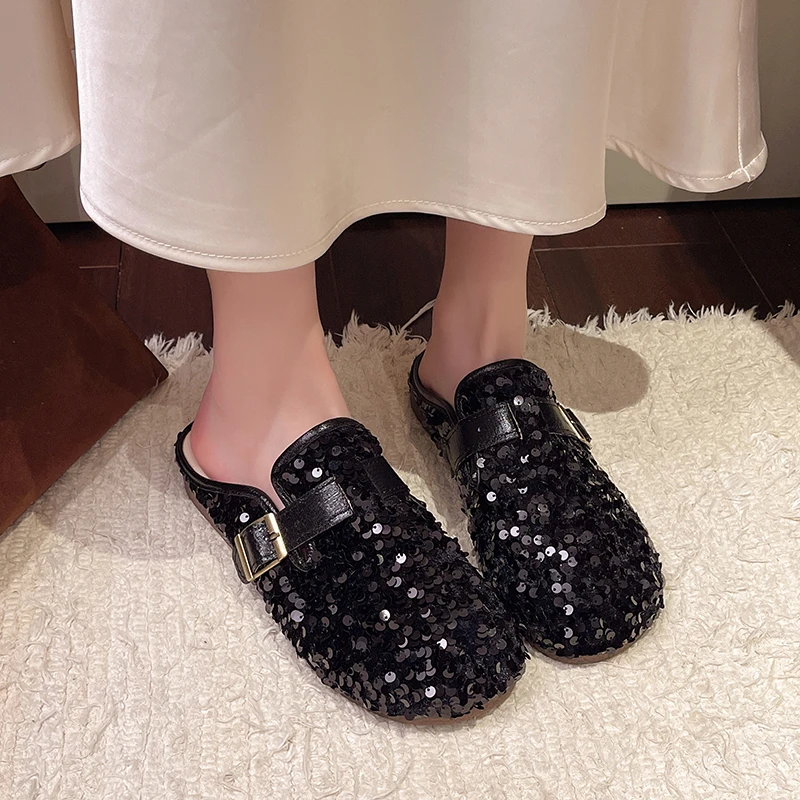 French Sequined Design Casual Baotou Half Slippers Spring and Summer Women's New Temperament Mary Jane Flat Slippers
French Sequined Design Casual Baotou Half Slippers Spring and Summer Women's New Temperament Mary Jane Flat Slippers