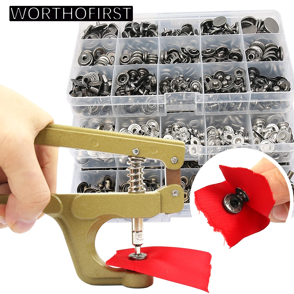 Metal Snap Fasteners Button Kits with Fastener Botones Installation Pliers For Clothing Jacket Leather Craft Sewing Accessories
Metal Snap Fasteners Button Kits with Fastener Botones Installation Pliers For Clothing Jacket Leather Craft Sewing Accessories