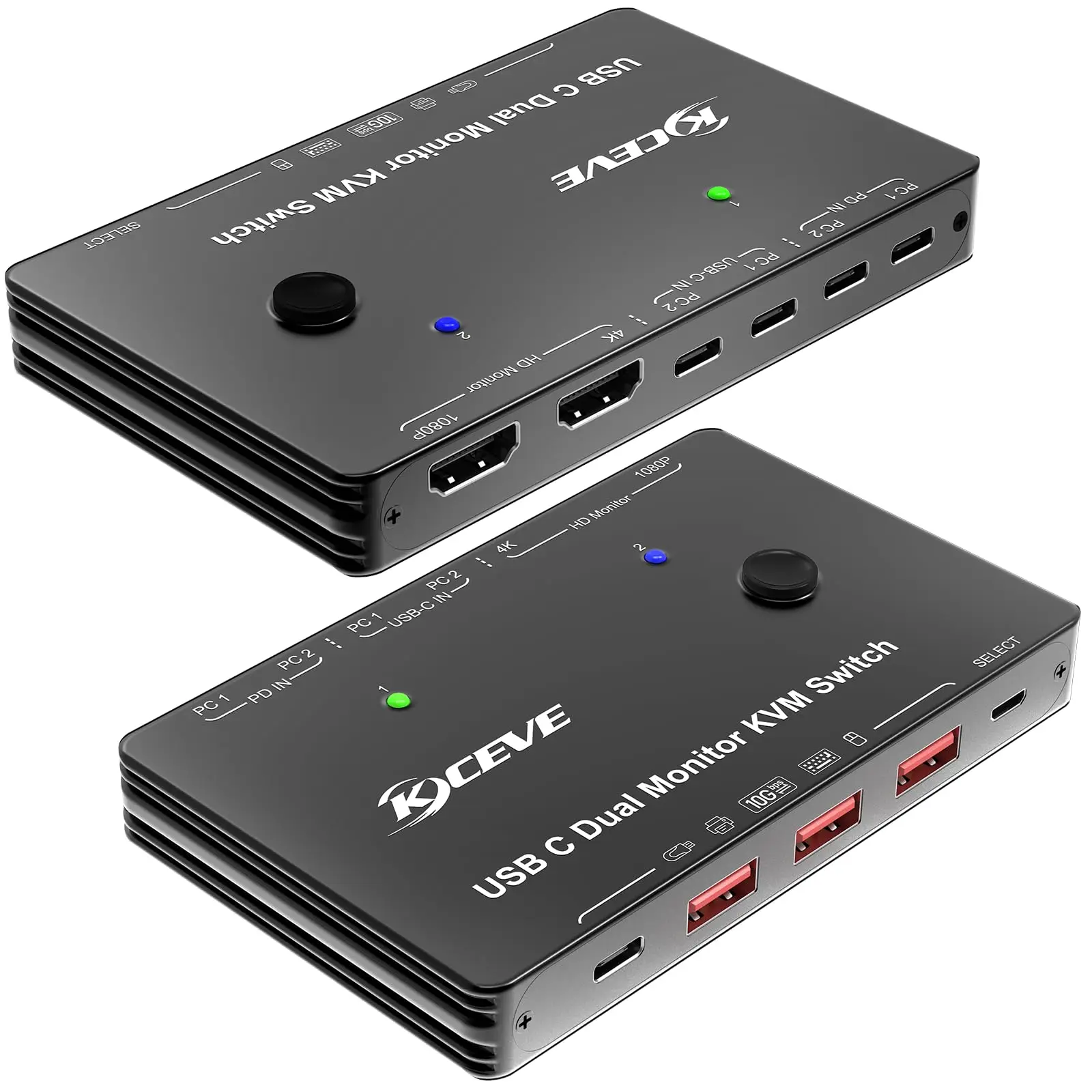 USB C KVM Switch 3/2 Monitors 2 Laptops 4K/1080P@60Hz,USB-C Docking Station Triple/Dual Monitor KVM Switch with 4 USB 3.2 Ports
USB C KVM Switch 3/2 Monitors 2 Laptops 4K/1080P@60Hz,USB-C Docking Station Triple/Dual Monitor KVM Switch with 4 USB 3.2 Ports