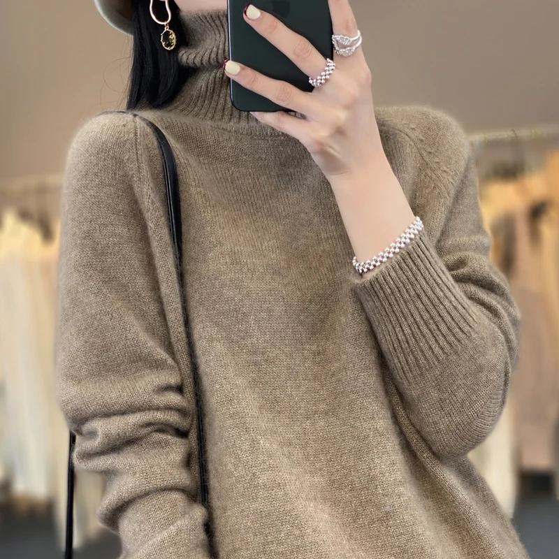 Women's Wool Cashmere Turtleneck Knitwear Sweater Pullover Soft Thick Warm Elegant Clothing Tops High Quality Fashion
Women's Wool Cashmere Turtleneck Knitwear Sweater Pullover Soft Thick Warm Elegant Clothing Tops High Quality Fashion