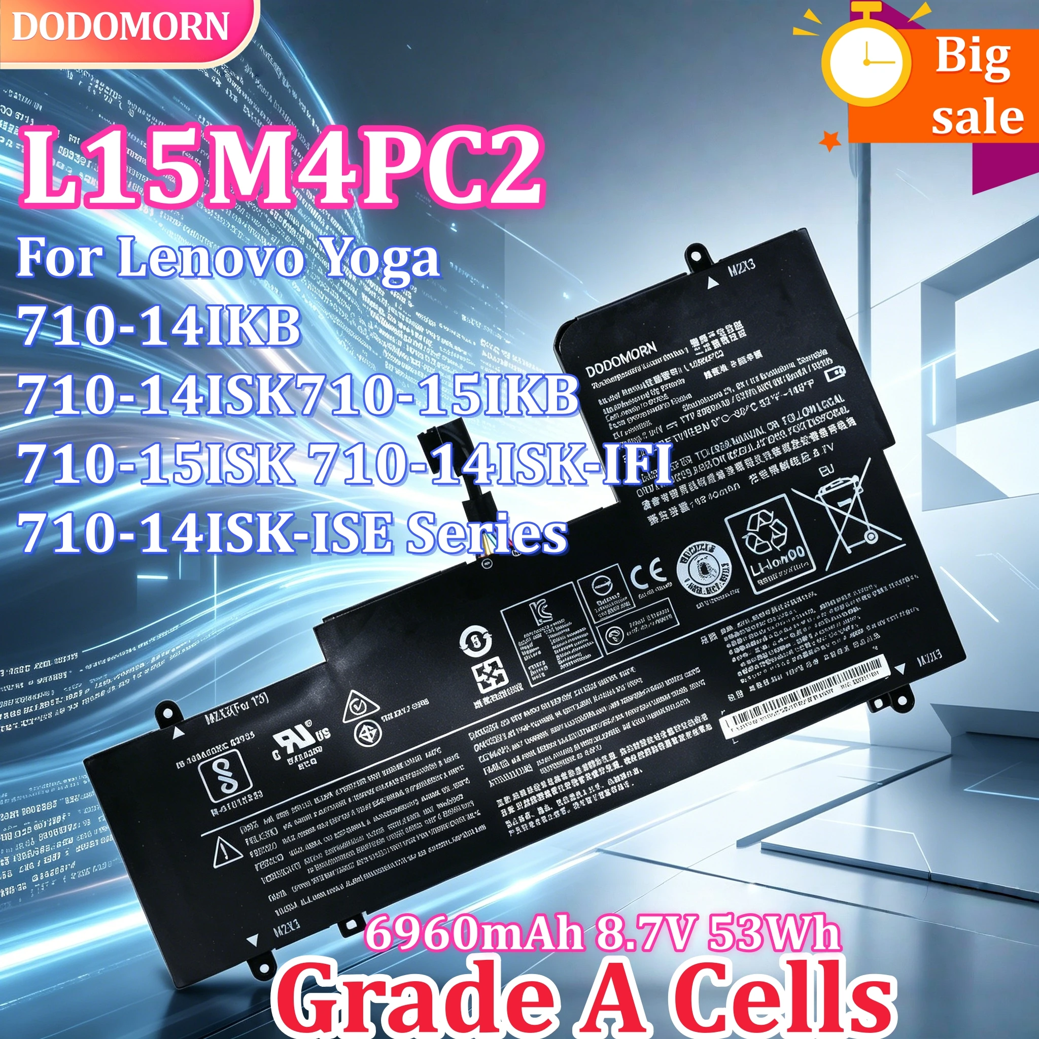High quality L15M4PC2 Laptop Battery For Lenovo Yoga 710-14IKB 710-14ISK 710-15IKB 710-15ISK L15L4PC2 L15C4PC2 80V4 80TY 80V5
High quality L15M4PC2 Laptop Battery For Lenovo Yoga 710-14IKB 710-14ISK 710-15IKB 710-15ISK L15L4PC2 L15C4PC2 80V4 80TY 80V5