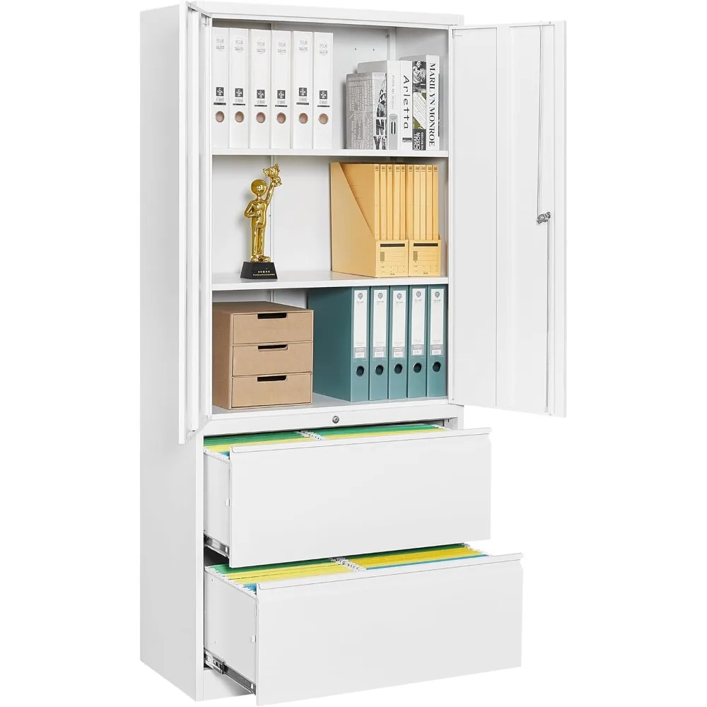 2 Drawer Lateral File Cabinet with Lock and Shelf,71" White Filing Storage Cabinet with Doors,Locking Metal Storage Cabinets wi
2 Drawer Lateral File Cabinet with Lock and Shelf,71" White Filing Storage Cabinet with Doors,Locking Metal Storage Cabinets wi