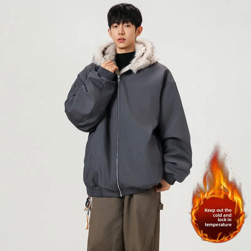 Американская утепленная хлопковая куртка с капюшоном для мужчин, зимняя модная брендовая одежда с меховым воротником, стильная уличная одежда
Американская утепленная хлопковая куртка с капюшоном для мужчин, зимняя модная брендовая одежда с меховым воротником, стильная уличная одежда