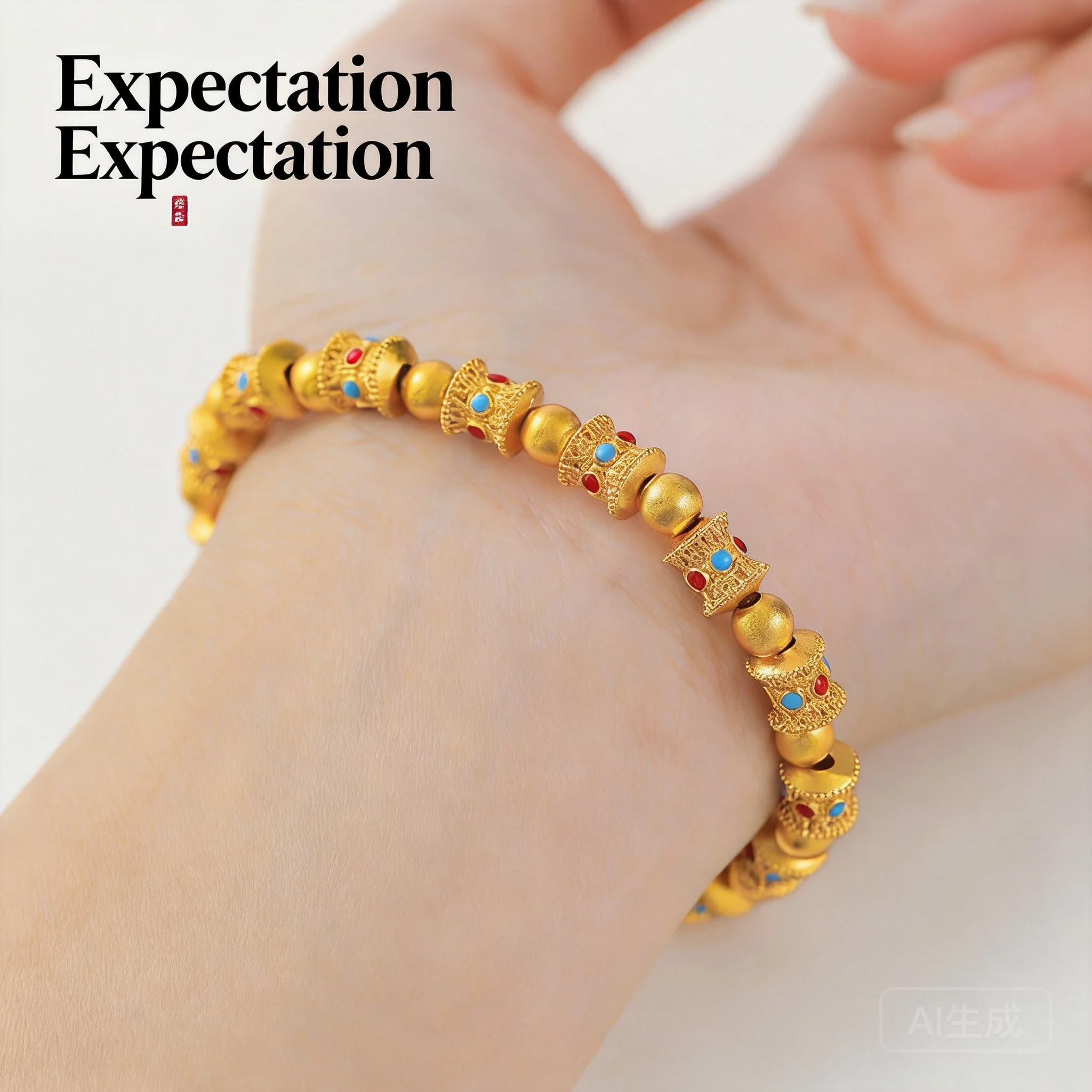 Chinese Style Lucky Blessing Fortune Attracting Gold Color Enamel Red Blue Hollow Spacer Bead Bracelet Unique Niche Jewelry Gift
Chinese Style Lucky Blessing Fortune Attracting Gold Color Enamel Red Blue Hollow Spacer Bead Bracelet Unique Niche Jewelry Gift