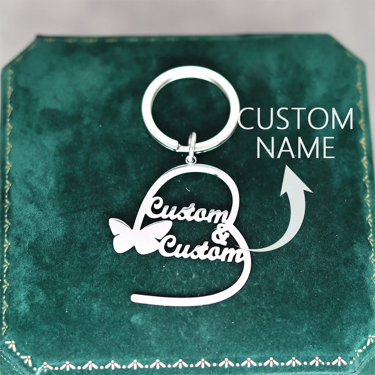 Custom Double Name Heart Butterfly Keychain for Women Men Stainless Steel Personalized Family Names Key Ring Valentines Day
Custom Double Name Heart Butterfly Keychain for Women Men Stainless Steel Personalized Family Names Key Ring Valentines Day