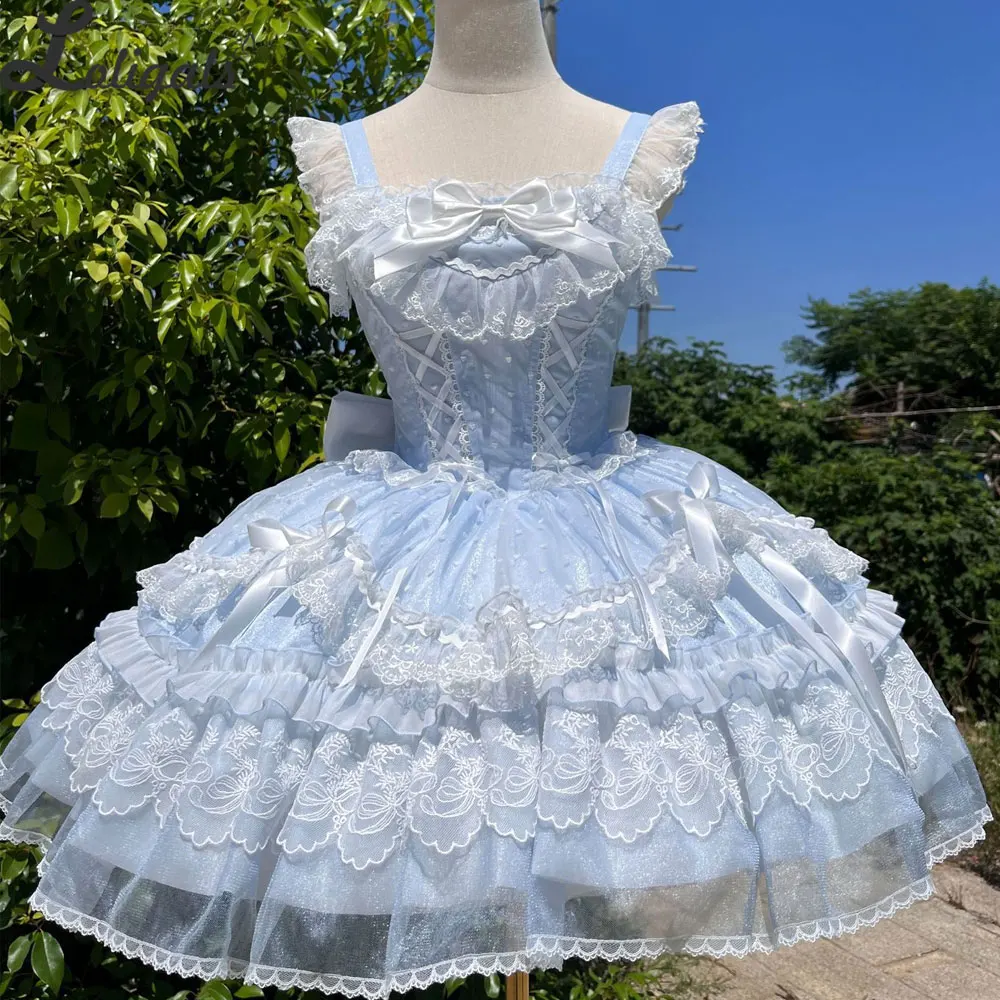 Sweet Sky Blue Lolita Dress French Style Short Ballet Party Dress ~ Candy House
Sweet Sky Blue Lolita Dress French Style Short Ballet Party Dress ~ Candy House