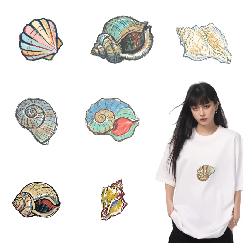 2PCS Colorful Shell Sea Pattern Print iron on patches DTF Patches for clothes Iron-on transfers for clothing heat transfer
2PCS Colorful Shell Sea Pattern Print iron on patches DTF Patches for clothes Iron-on transfers for clothing heat transfer