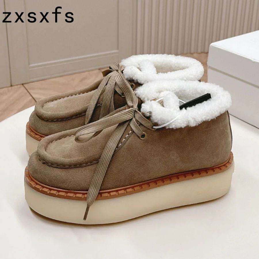Winter Wool Shoes Women Flat Snow Boots Round Toe Lace Up Casual Shoes Woman Fashion Comfort Sneakers Women Short Boots Woman
Winter Wool Shoes Women Flat Snow Boots Round Toe Lace Up Casual Shoes Woman Fashion Comfort Sneakers Women Short Boots Woman