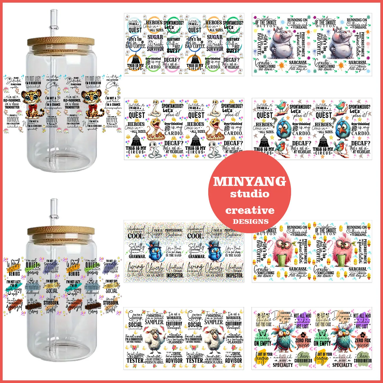 Cartoon animal easy peel waterproof DIY Decals 3D transfers uvdtf crystal stickers 16oz uv dtf cup wraps for Libbey Glasses
Cartoon animal easy peel waterproof DIY Decals 3D transfers uvdtf crystal stickers 16oz uv dtf cup wraps for Libbey Glasses