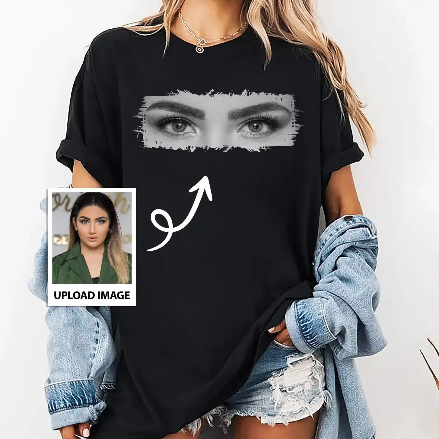 Custom Photo Human Eyes Shirt Unisex Design Your Photo Image Short Sleeve Shirts Personalized Girlfriend Boyfriend Gifts Tee
Custom Photo Human Eyes Shirt Unisex Design Your Photo Image Short Sleeve Shirts Personalized Girlfriend Boyfriend Gifts Tee