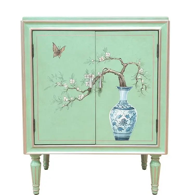 American retro solid wood TV side entrance cabinet, antique hand-painted style snack locker
American retro solid wood TV side entrance cabinet, antique hand-painted style snack locker