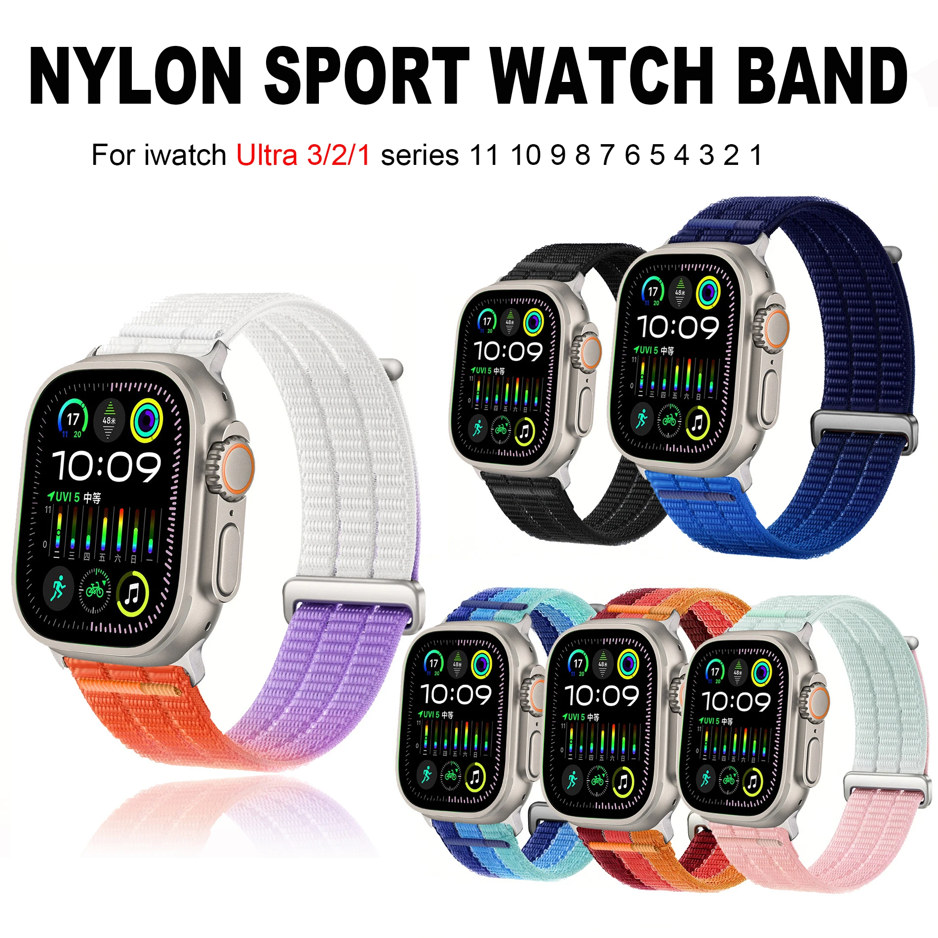 Спортивный нейлоновый ремешок для Apple Watch Ultra 3, 2, 49 мм, 44 мм, 40 мм, 46 мм, 42 мм, 45 мм, браслеты для iWatch, серии 11, 10, SE, 3, 8, 9
Спортивный нейлоновый ремешок для Apple Watch Ultra 3, 2, 49 мм, 44 мм, 40 мм, 46 мм, 42 мм, 45 мм, браслеты для iWatch, серии 11, 10, SE, 3, 8, 9