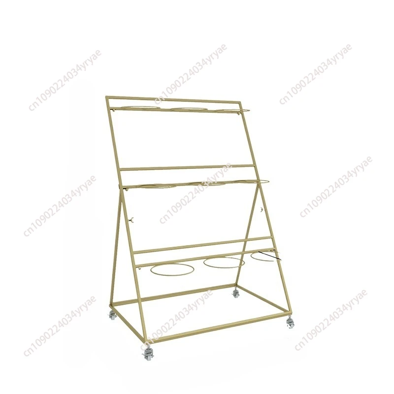 Hengyan Nordic gold large flower shop stand removable wrought iron multi-layer display stand plastic flower bucket
Hengyan Nordic gold large flower shop stand removable wrought iron multi-layer display stand plastic flower bucket
