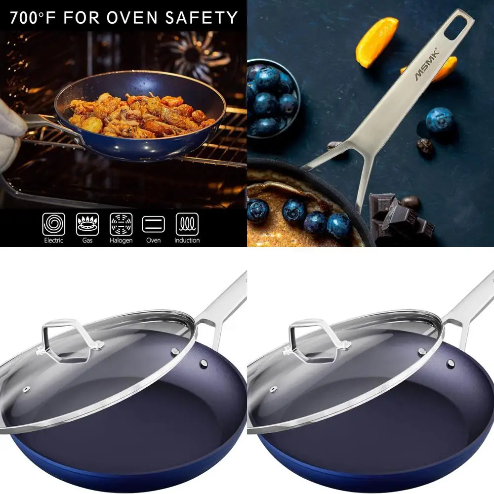 Blue 12 Titanium & Diamond Coated Non-Stick Frying Pan Set with Lid, USA-Made, Induction Ready, Easy Clean, Comfort Grip
Blue 12 Titanium & Diamond Coated Non-Stick Frying Pan Set with Lid, USA-Made, Induction Ready, Easy Clean, Comfort Grip