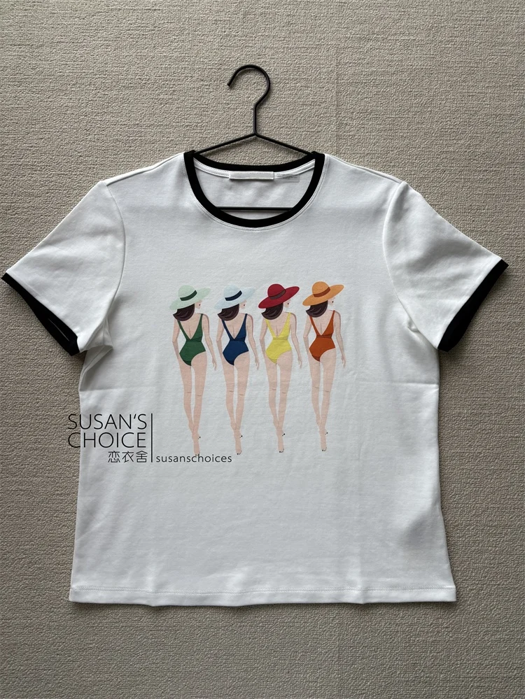 Susan Ao Pure Cotton White ort Sve T-irt Women's Faion Beau Pattern Spring Summer New Arrival round Ne Loose Fit
Susan Ao Pure Cotton White ort Sve T-irt Women's Faion Beau Pattern Spring Summer New Arrival round Ne Loose Fit