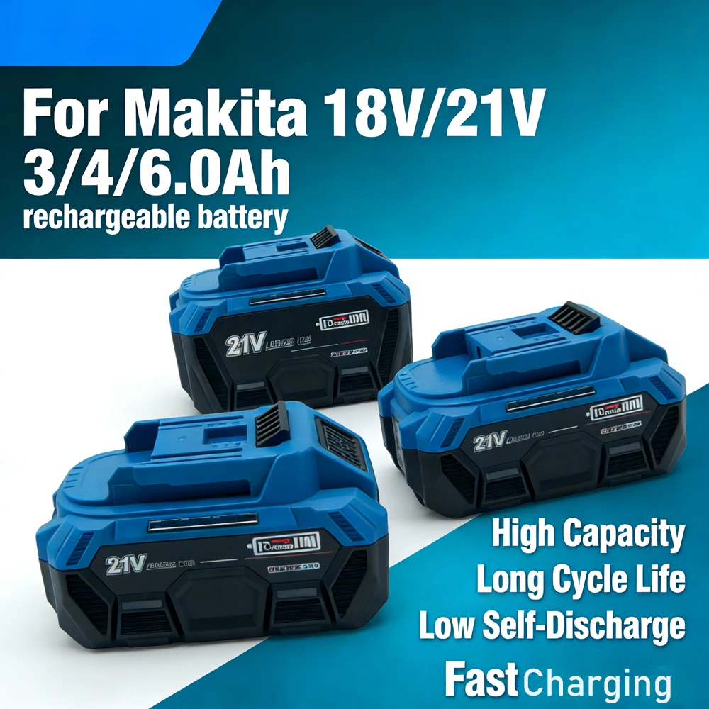 18V 21V 3/4/6Ah Replacement Battery, for Makita 18V LXT BL1850 BL1840 Battery Type-C Fast Charging with BMS Protection
18V 21V 3/4/6Ah Replacement Battery, for Makita 18V LXT BL1850 BL1840 Battery Type-C Fast Charging with BMS Protection