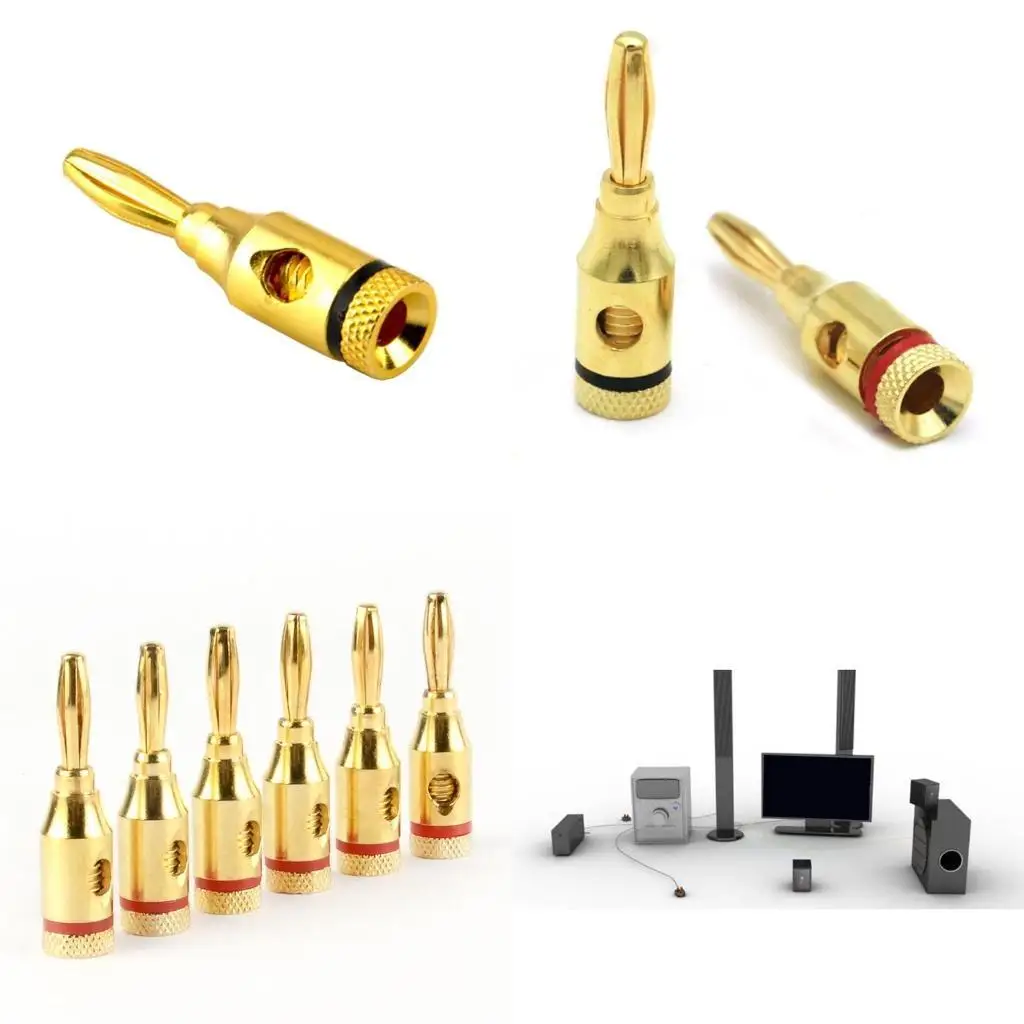 Y1UD 4pcs Gold Plated Speaker Banana Plugs Open Screw Type Connector for Speaker Wire Home Theater Wall Plates 
Y1UD 4pcs Gold Plated Speaker Banana Plugs Open Screw Type Connector for Speaker Wire Home Theater Wall Plates