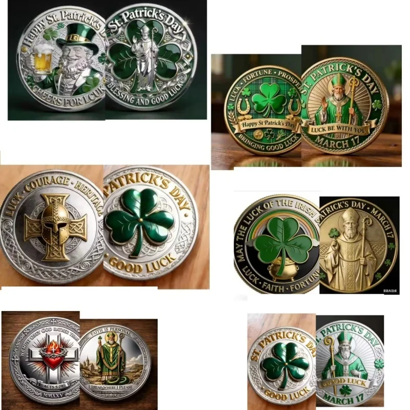 Lucky Clover Commemorative Coin with Double-sided Relief Craft, Lucky Cultural Gift Desktop Decoration Souvenir for Gift Giving
Lucky Clover Commemorative Coin with Double-sided Relief Craft, Lucky Cultural Gift Desktop Decoration Souvenir for Gift Giving