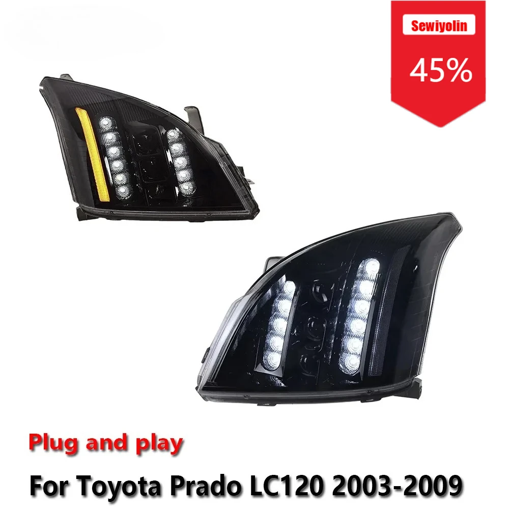 Sewiyolin Car LED Headlight Assemblies For Toyota Prado LC120 2003-2009 Fog DRL Brake Turn Signal Lamp Plug and Play
Sewiyolin Car LED Headlight Assemblies For Toyota Prado LC120 2003-2009 Fog DRL Brake Turn Signal Lamp Plug and Play