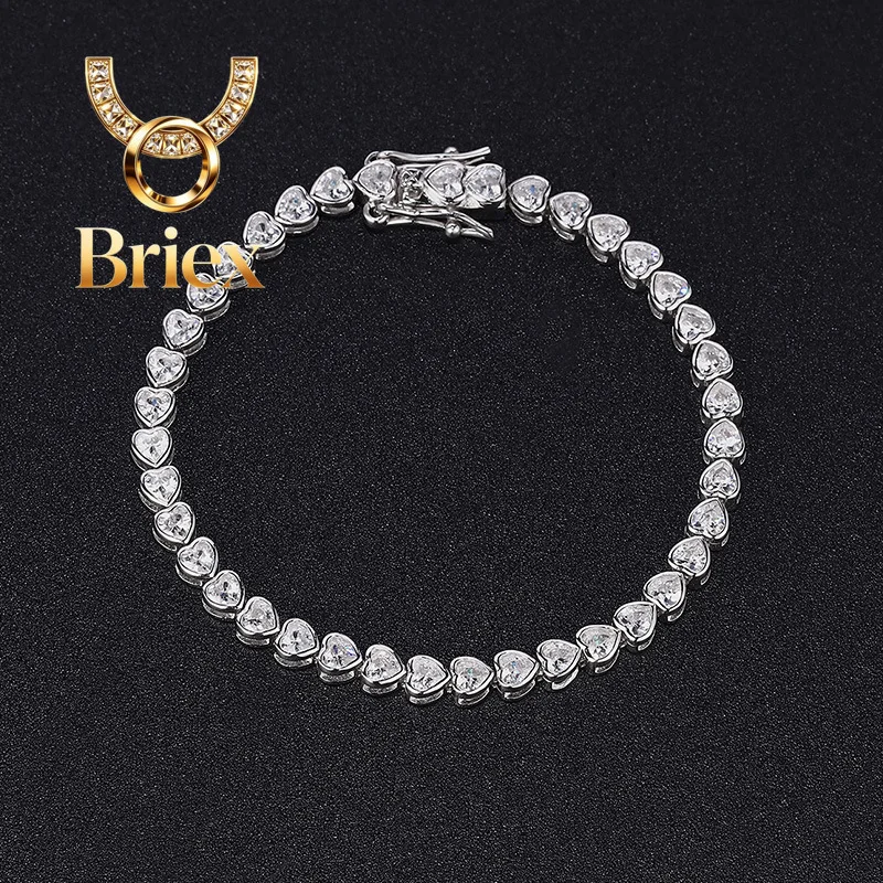 Briex Jewelry Luxury Solid Platinum PT950 Women's 3mm Heart Bracelet Moissanite Diamond Tennis Chain
Briex Jewelry Luxury Solid Platinum PT950 Women's 3mm Heart Bracelet Moissanite Diamond Tennis Chain